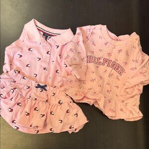 Tommy Hilfiger Pink Kids Pajama Set with Cherry Print